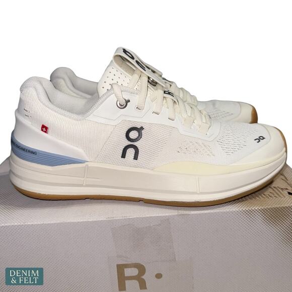 NEW On Running The Roger Pro Tennis Shoes Ivory Chambray Womens 7.5 Carbon Gym - Picture 10 of 15